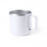 Taza de acero de diseño bicolor color blanco