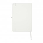 Libreta de papel reciclado con tapa dura A5 hojas a rayas color blanco segunda vista trasera