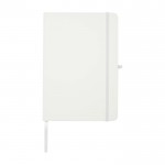 Libreta de papel reciclado con tapa dura A5 hojas a rayas color blanco segunda vista frontal