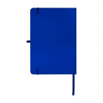 Libreta de papel reciclado con tapa dura A5 hojas a rayas color azul real segunda vista trasera