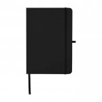 Libreta de papel reciclado con tapa dura A5 hojas a rayas color negro segunda vista frontal