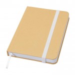 Libreta de tapa dura de papel reciclado con cinta A6 hojas lisas color blanco