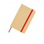 Libreta de tapa dura de papel reciclado con cinta A6 hojas lisas color rojo vista detalle 1