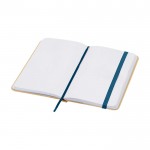 Libreta de tapa dura de papel reciclado con cinta A6 hojas lisas color azul marino segunda vista