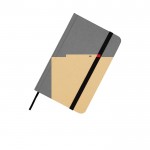 Libreta de tapa dura de papel reciclado con cinta A6 hojas lisas color negro vista detalle 1