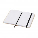 Libreta de tapa dura de papel reciclado con cinta A6 hojas lisas color negro segunda vista