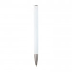 Bolígrafo de aluminio reciclado con clip de plástico tinta negra color blanco segunda vista trasera