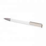 Bolígrafo de aluminio reciclado con clip de plástico tinta negra color blanco segunda vista