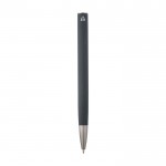 Bolígrafo de aluminio reciclado con clip de plástico tinta negra color gris oscuro segunda vista trasera