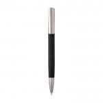Bolígrafo de aluminio reciclado con clip de plástico tinta negra color negro