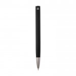 Bolígrafo de aluminio reciclado con clip de plástico tinta negra color negro segunda vista trasera