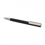 Bolígrafo de aluminio reciclado con clip de plástico tinta negra color negro segunda vista