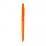Bolígrafo de plástico reciclado con diseño minimalista tinta azul color naranja