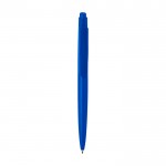 Bolígrafo de plástico reciclado con diseño minimalista tinta azul color azul real