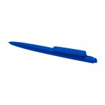 Bolígrafo de plástico reciclado con diseño minimalista tinta azul color azul real segunda vista