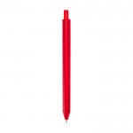 Libreta de plástico reciclado con bolígrafo con soporte tinta azul color rojo tercera vista trasera