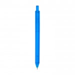 Libreta de plástico reciclado con bolígrafo con soporte tinta azul color azul tercera vista trasera