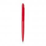 Bolígrafo de plástico reciclado con diseño minimalista tinta negra color rojo