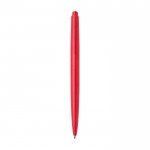 Bolígrafo de plástico reciclado con diseño minimalista tinta negra color rojo segunda vista trasera