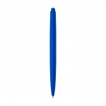 Bolígrafo de plástico reciclado con diseño minimalista tinta negra color azul real segunda vista trasera