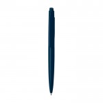 Bolígrafo de plástico reciclado con diseño minimalista tinta negra color azul marino