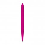 Bolígrafo de plástico reciclado con diseño minimalista tinta negra color fucsia segunda vista trasera