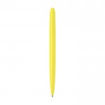 Bolígrafo de plástico reciclado con diseño minimalista tinta negra color amarillo segunda vista trasera