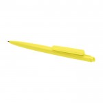Bolígrafo de plástico reciclado con diseño minimalista tinta negra color amarillo segunda vista