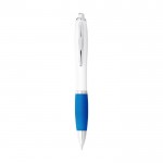 Bolígrafo barato para promocionar tu marca color azul claro segunda vista frontal