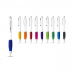 Bolígrafo barato para promocionar tu marca color azul claro segunda vista varios colores