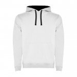 Sudadera de algodón y poliéster 280 g/m2 Roly Direct Urban color blanco/azul segunda vista