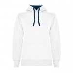 Sudadera de algodón y poliéster slim fit para mujer 280 g/m2 Roly Direct Urban color blanco/azul segunda vista