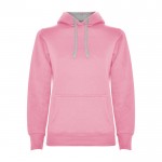 Sudadera de algodón y poliéster slim fit para mujer 280 g/m2 Roly Direct Urban color rosa claro segunda vista