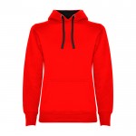 Sudadera de algodón y poliéster slim fit para mujer 280 g/m2 Roly Direct Urban color rojo desaturado segunda vista