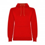 Sudadera de algodón y poliéster slim fit para mujer 280 g/m2 Roly Direct Urban color rojo segunda vista