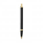 Bolígrafo bicolor con acabados dorados color negro vista trasera