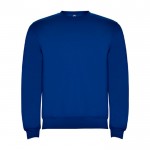 Jersey de algodón y poliéster con puños canalé 280 g/m2 Roly Direct Clasica color azul real segunda vista