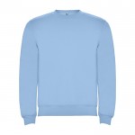 Jersey de algodón y poliéster con puños canalé 280 g/m2 Roly Direct Clasica color azul claro segunda vista