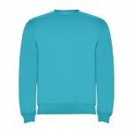 Jersey de algodón y poliéster con puños canalé 280 g/m2 Roly Direct Clasica color turquesa segunda vista