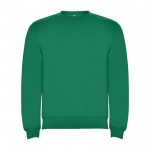 Jersey de algodón y poliéster con puños canalé 280 g/m2 Roly Direct Clasica color verde esmeralda segunda vista