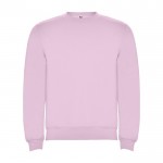 Jersey de algodón y poliéster con puños canalé 280 g/m2 Roly Direct Clasica color rosa claro segunda vista