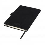 Libreta con portada de ante color negro vista trasera