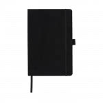 Libreta con portada de ante color negro vista delantera
