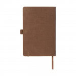 Libreta con portada de ante color marrón vista trasera
