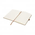 Libreta con portada de ante color marrón tercera vista