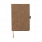 Libreta con portada de ante color marrón vista delantera