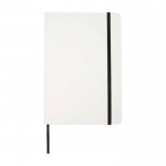 Libreta de tapa dura y papel de piedra A5 hojas a rayas color blanco segunda vista frontal