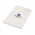 Cuaderno personalizado reciclado color blanco roto vista impresión tampografía