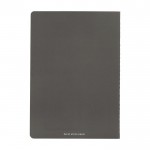 Set de cuadernos A5 papel de piedra color gris oscuro segunda vista trasera