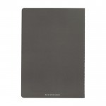Set de cuadernos A5 papel de piedra color gris oscuro segunda vista trasera